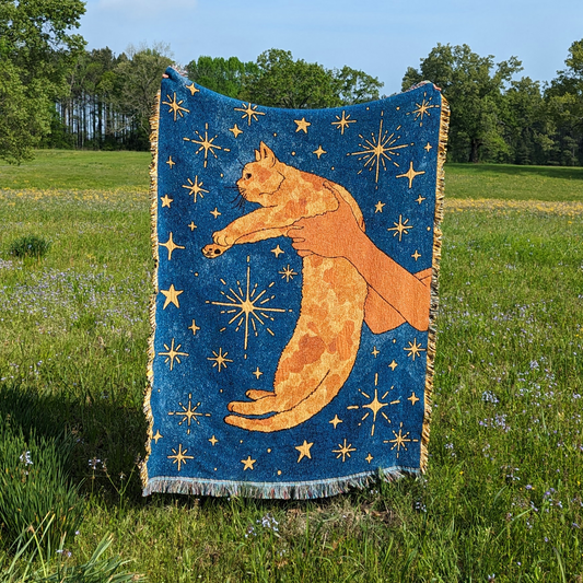 Moon Cat Woven Throw Blanket *PRE-ORDER*